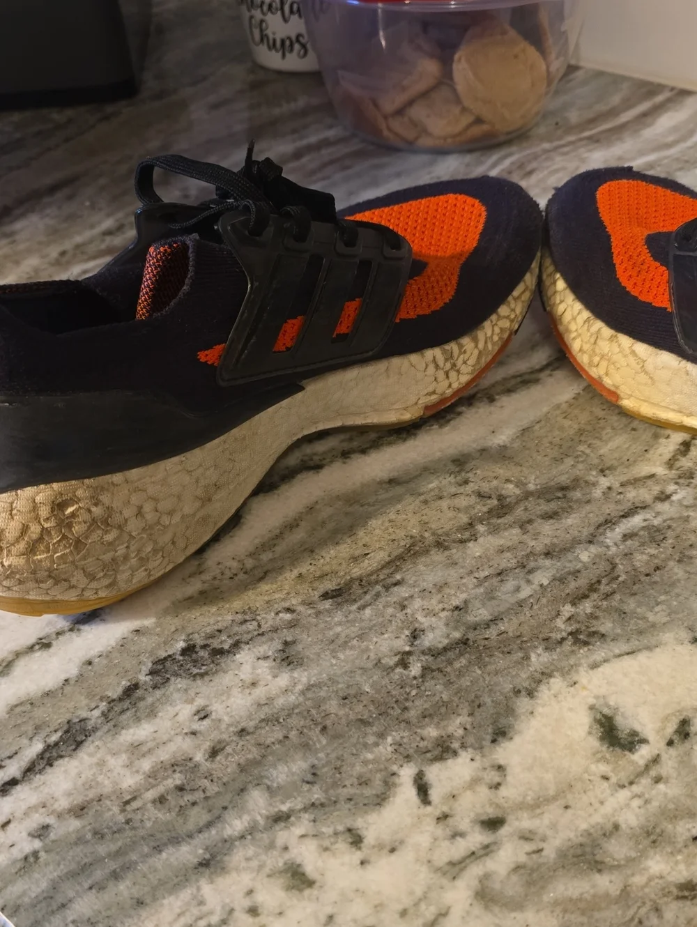 Adidas Men’s Ultraboost Knit Running Shoes - Black & Orange